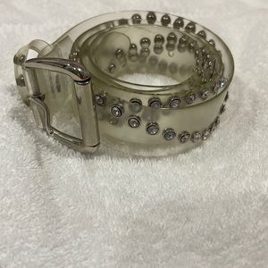 Clear, bedazzled belt